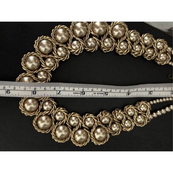 Vintage Women’s Chunky Metallic Beaded Silver Tone Statement Collar‎ Necklace - Picture 5 of 5